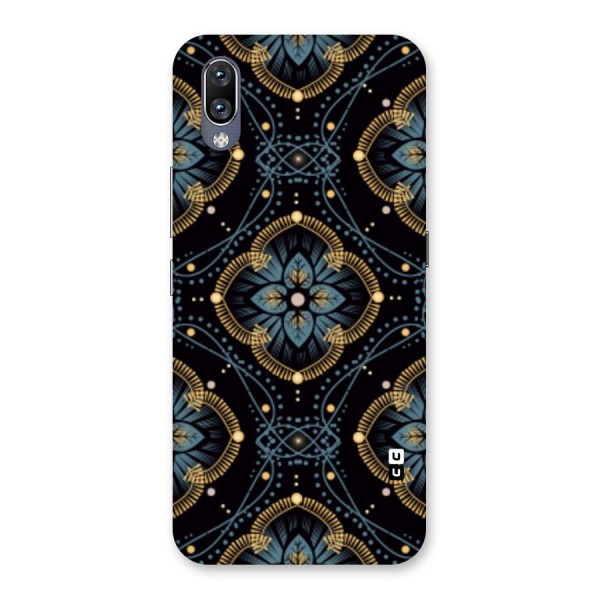 Blue With Black Flower Back Case for Vivo NEX