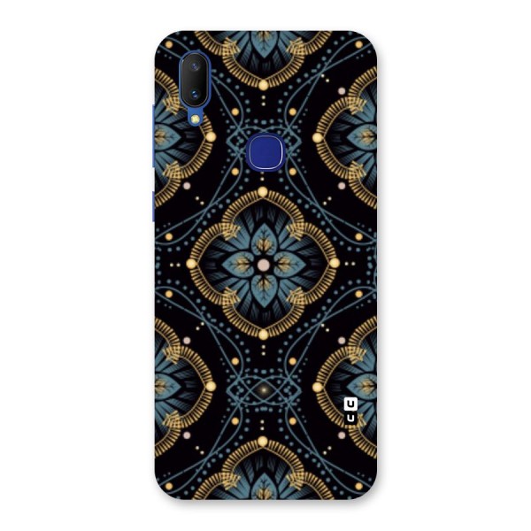 Blue With Black Flower Back Case for Vivo V11