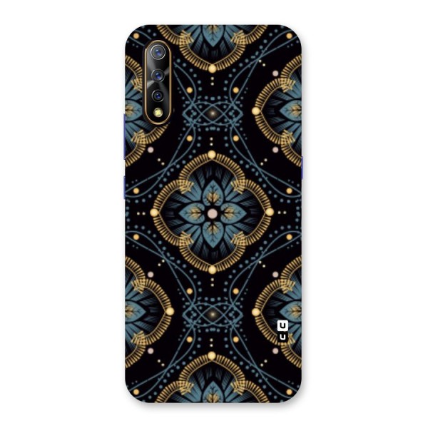 Blue With Black Flower Back Case for Vivo Z1x