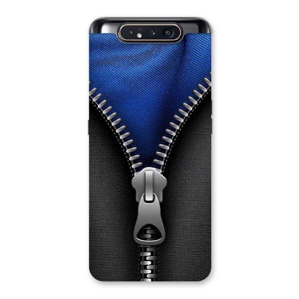 Blue Zipper Back Case for Galaxy A80