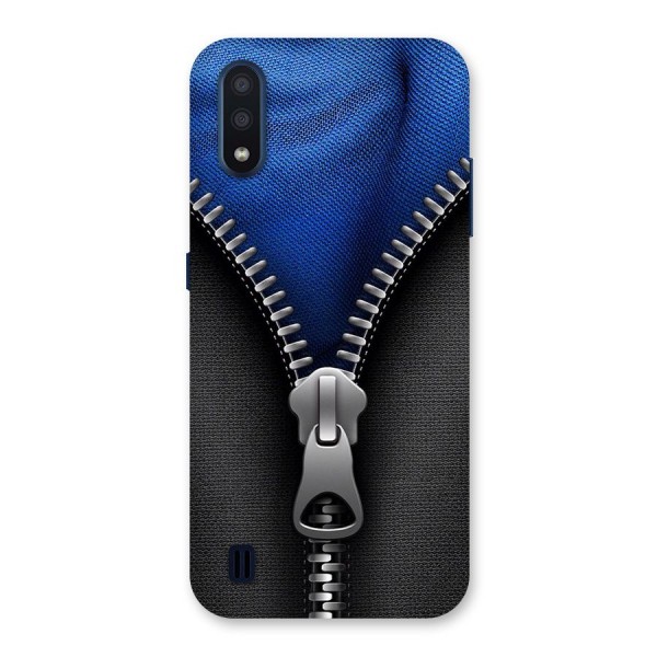 Blue Zipper Back Case for Galaxy M01