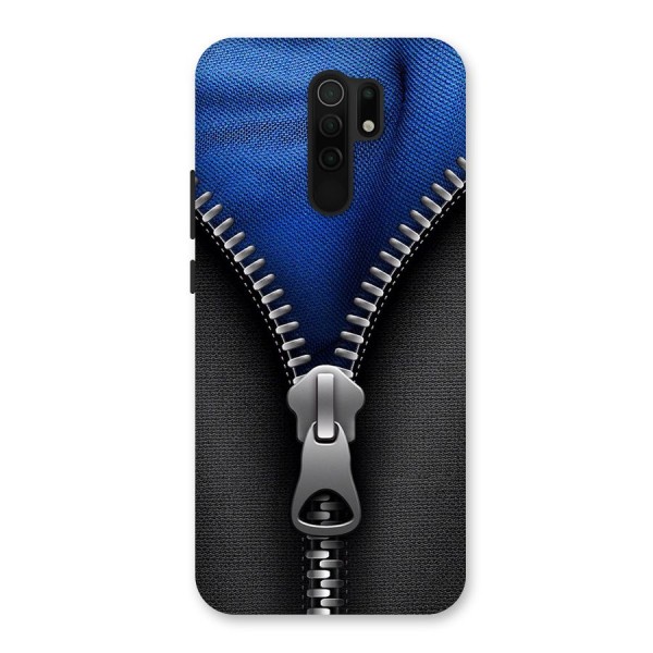 Blue Zipper Back Case for Redmi 9 Prime