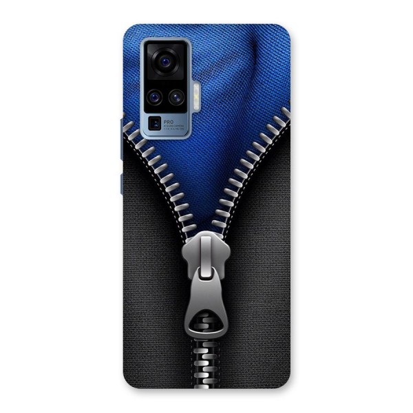 Blue Zipper Back Case for Vivo X50 Pro