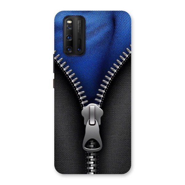 Blue Zipper Back Case for Vivo iQOO 3