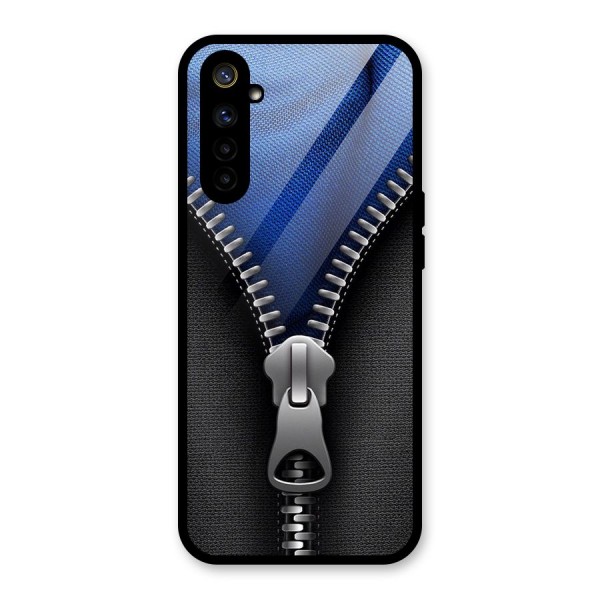 Blue Zipper Glass Back Case for Realme 6