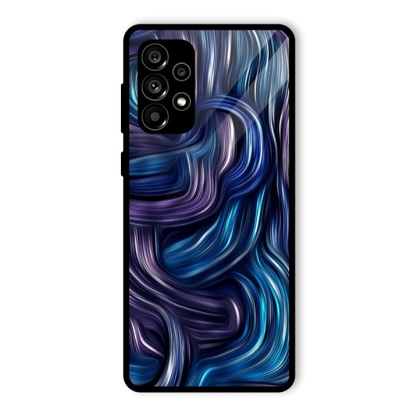 Blue and Purple Oil Paint Glass Back Case for Galaxy A73 5G