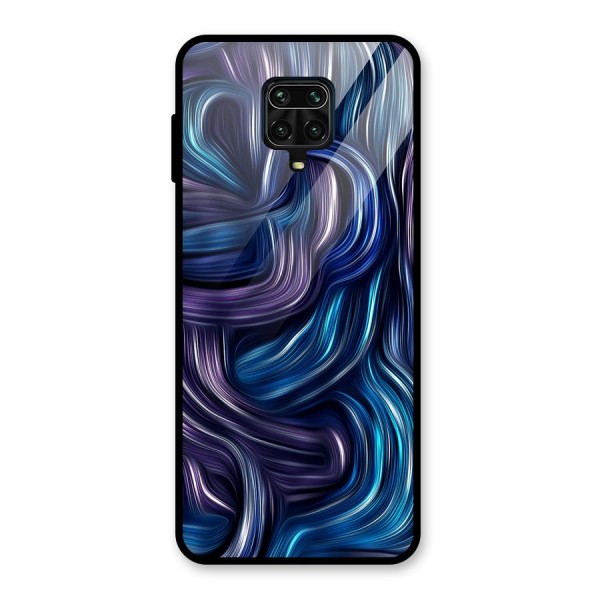 Blue and Purple Oil Paint Glass Back Case for Redmi Note 9 Pro