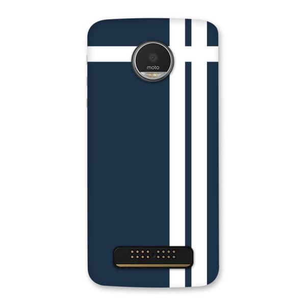 Blue and White Back Case for Moto Z Play