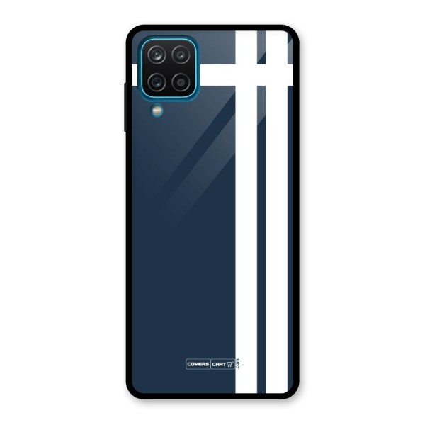 Blue and White Glass Back Case for Galaxy A12