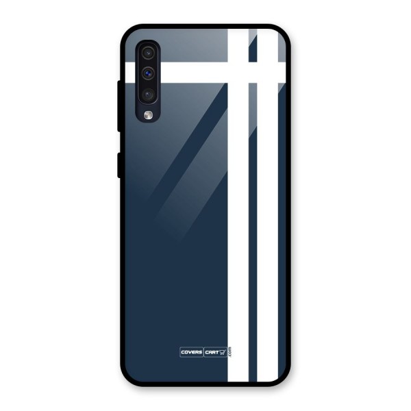 Blue and White Glass Back Case for Galaxy A50s