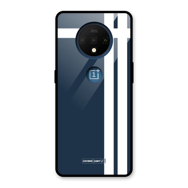 Blue and White Glass Back Case for OnePlus 7T