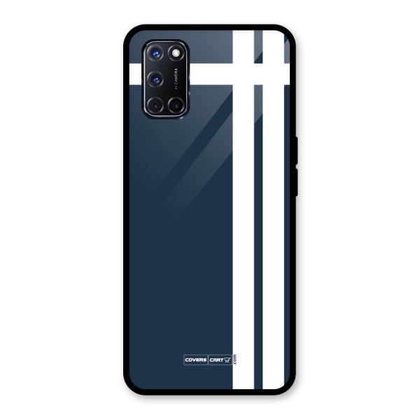 Blue and White Glass Back Case for Oppo A52