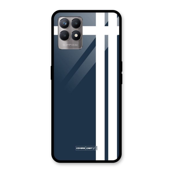 Blue and White Glass Back Case for Realme 8i