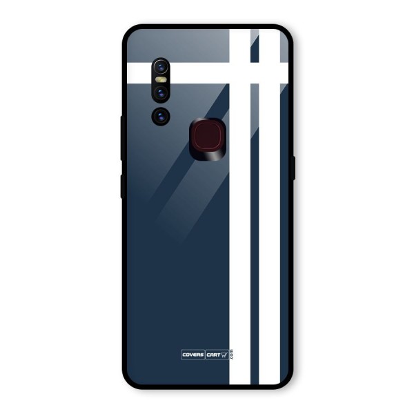 Blue and White Glass Back Case for Vivo V15