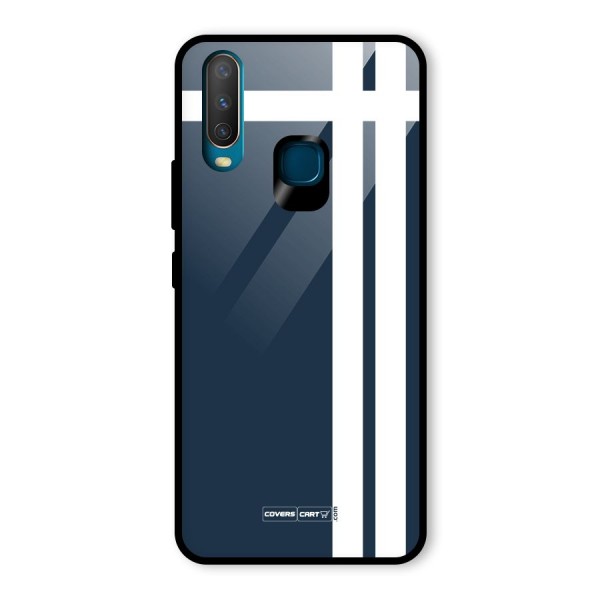 Blue and White Glass Back Case for Vivo Y12