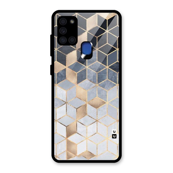 Blues And Golds Glass Back Case for Galaxy A21s