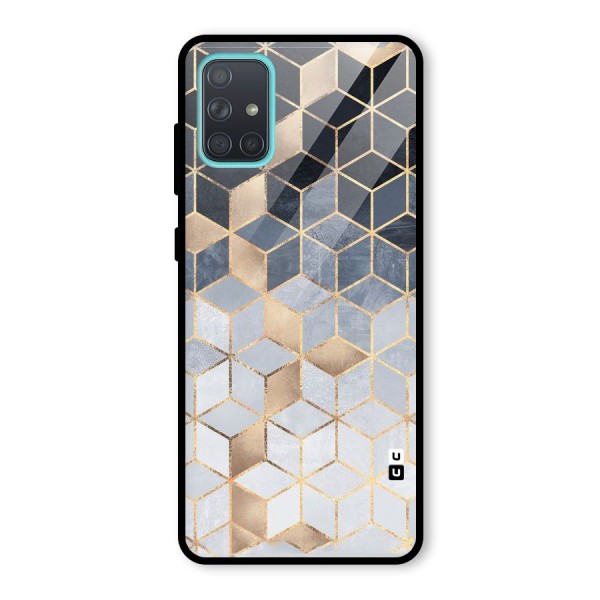 Blues And Golds Glass Back Case for Galaxy A71