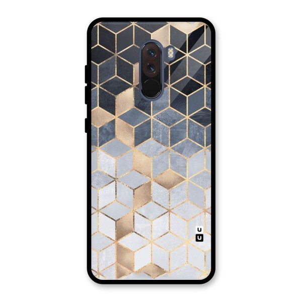 Blues And Golds Glass Back Case for Poco F1