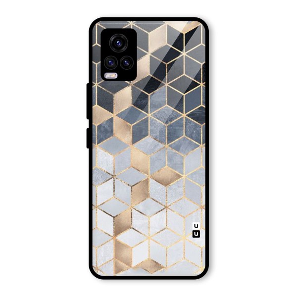 Blues And Golds Glass Back Case for Vivo V20