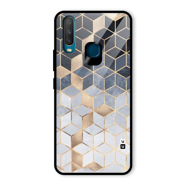 Blues And Golds Glass Back Case for Vivo Y15