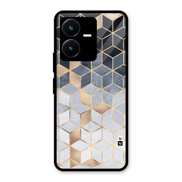 Blues And Golds Glass Back Case for Vivo Y22