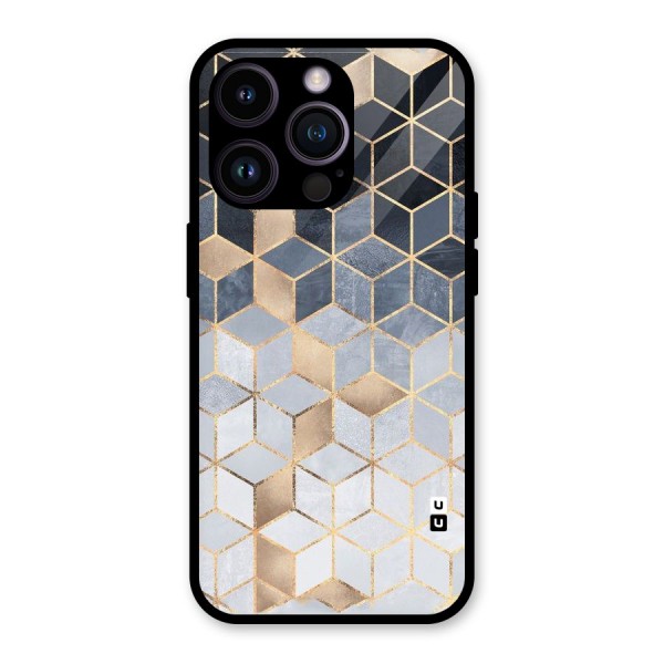 Blues And Golds Glass Back Case for iPhone 14 Pro