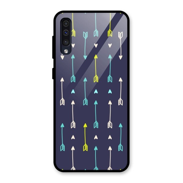 Boho Arrow Pattern Glass Back Case for Galaxy A50s