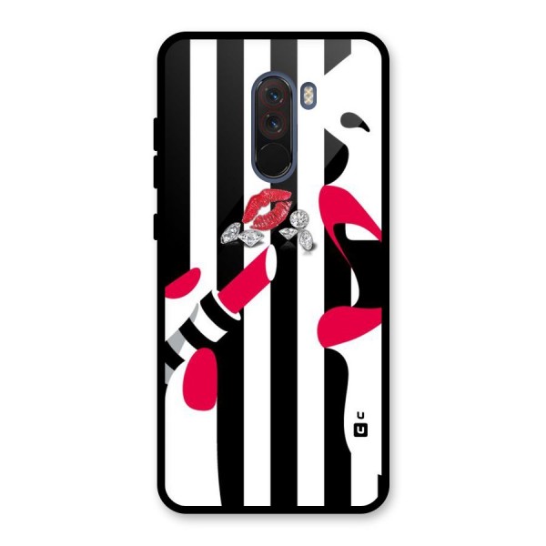 Bold Woman Glass Back Case for Poco F1