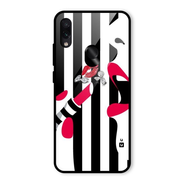 Bold Woman Glass Back Case for Redmi Note 7