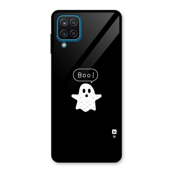 Boo Cute Ghost Glass Back Case for Galaxy A12