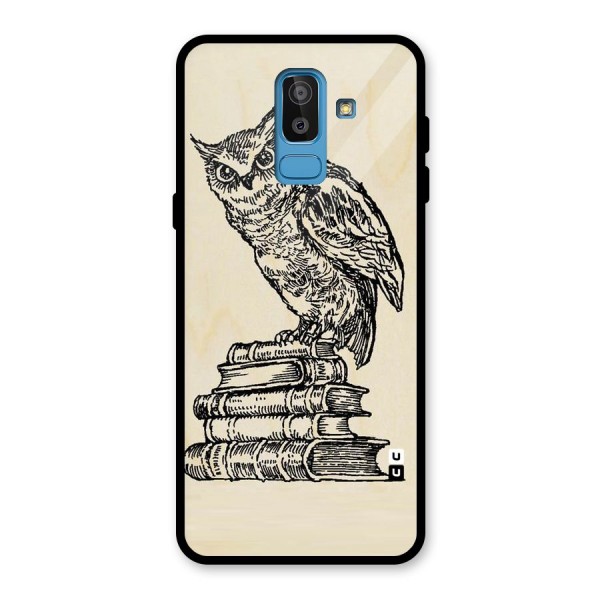 Book Owl Glass Back Case for Galaxy J8