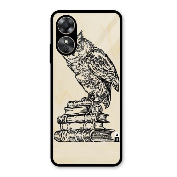 Book Owl Glass Back Case for Oppo A17