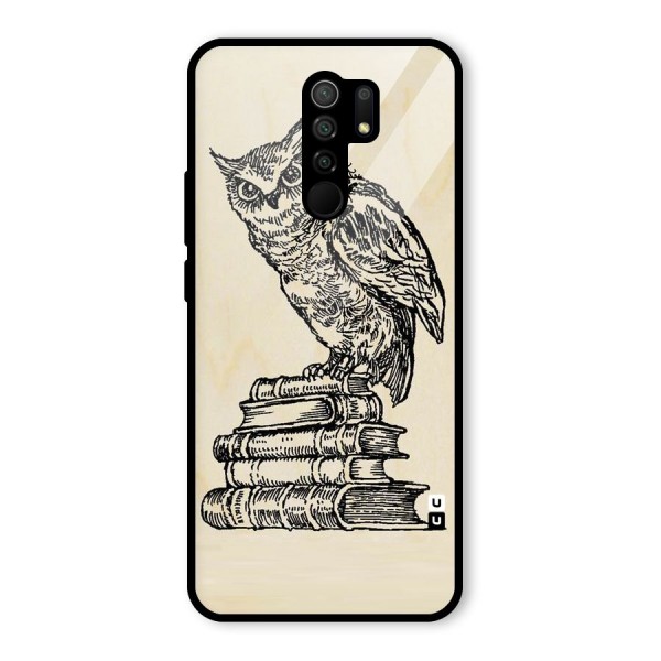 Book Owl Glass Back Case for Redmi 9 Prime