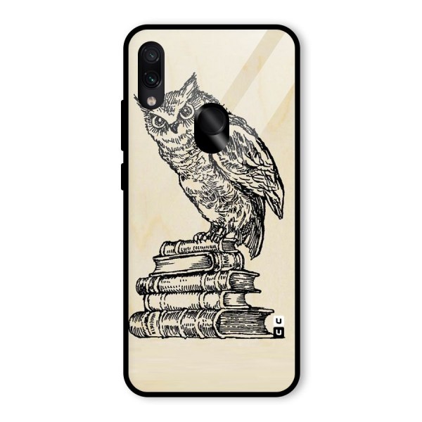 Book Owl Glass Back Case for Redmi Note 7