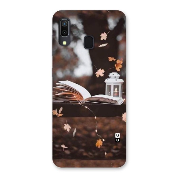 Book and Fall Leaves Back Case for Galaxy A20