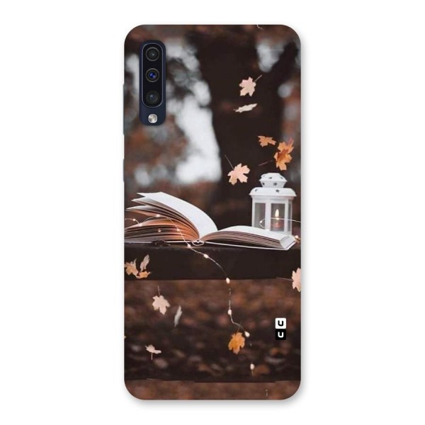 Book and Fall Leaves Back Case for Galaxy A50