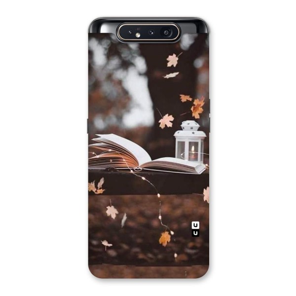 Book and Fall Leaves Back Case for Galaxy A80