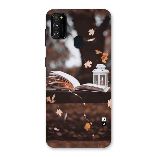 Book and Fall Leaves Back Case for Galaxy M21