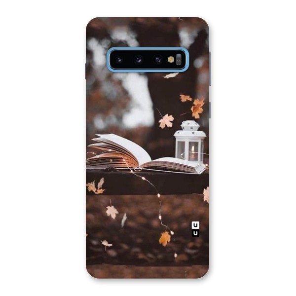 Book and Fall Leaves Back Case for Galaxy S10