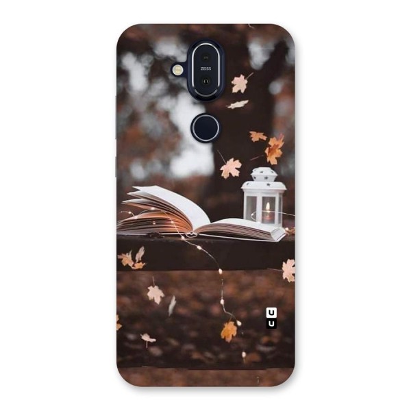 Book and Fall Leaves Back Case for Nokia 8.1