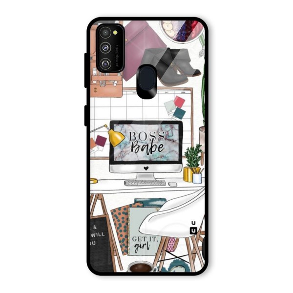 Boss Babe Glass Back Case for Galaxy M21