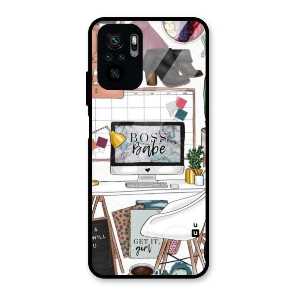 Boss Babe Glass Back Case for Redmi Note 10