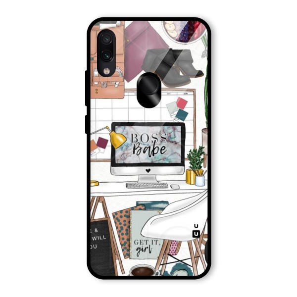 Boss Babe Glass Back Case for Redmi Note 7