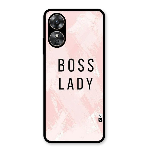 Boss Lady Pink Glass Back Case for Oppo A17