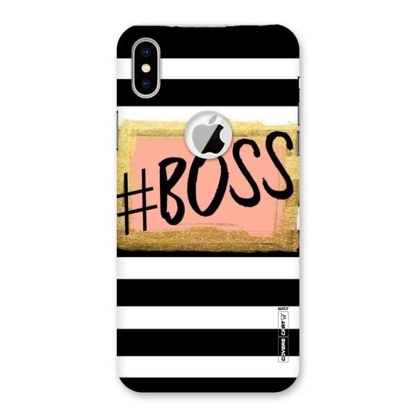 Boss Stripes Back Case for iPhone XS Logo Cut