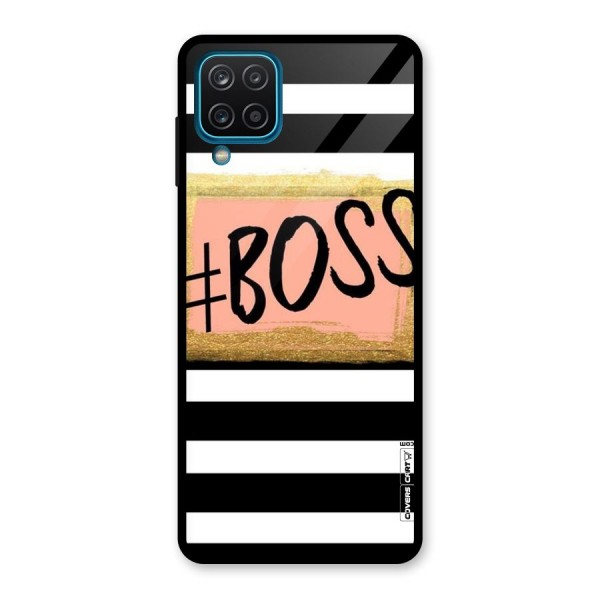 Boss Stripes Glass Back Case for Galaxy A12