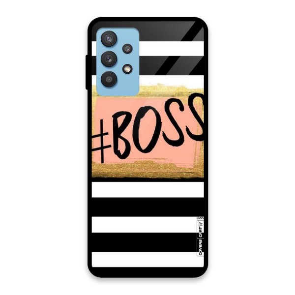 Boss Stripes Glass Back Case for Galaxy M32 5G