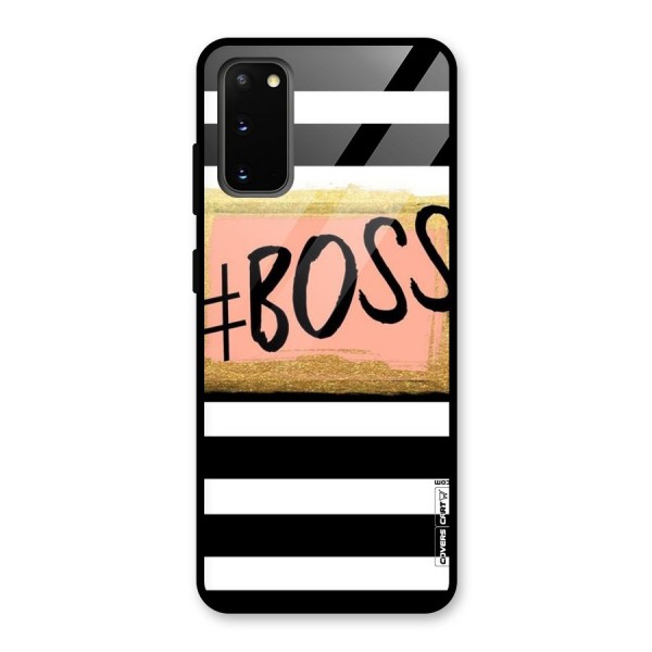 Boss Stripes Glass Back Case for Galaxy S20