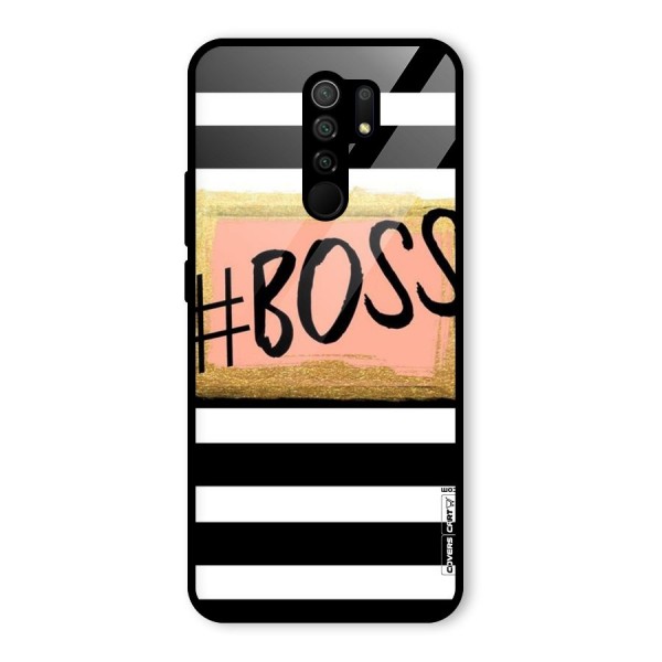 Boss Stripes Glass Back Case for Redmi 9 Prime