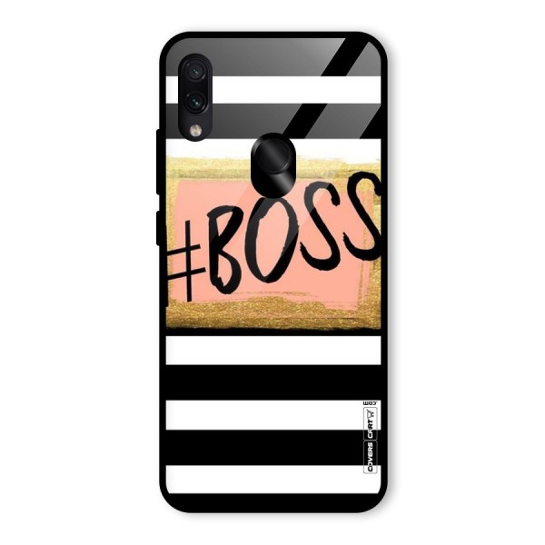 Boss Stripes Glass Back Case for Redmi Note 7